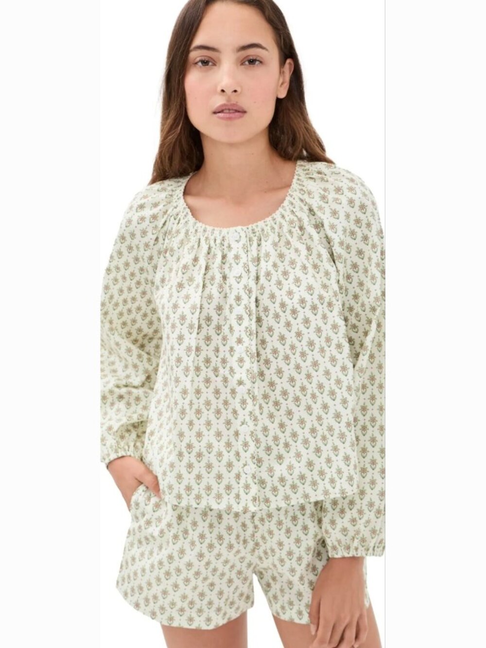 O.P.T Wilder Set II Floral Print Poplin Blouse and Shorts Women’s size small